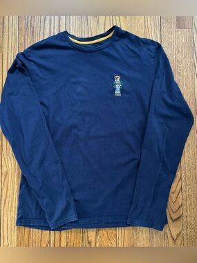 Polo Ralph Lauren Embroidered Polo Bear Long Sleeve Men’s Navy See Measurements